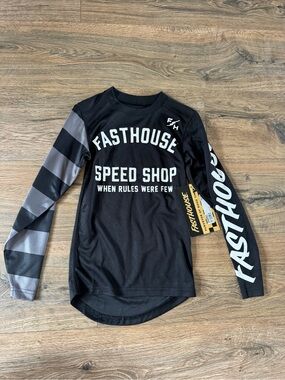 Fasthouse Kids' Black 'Speed Shop' Long Sleeve Jersey
